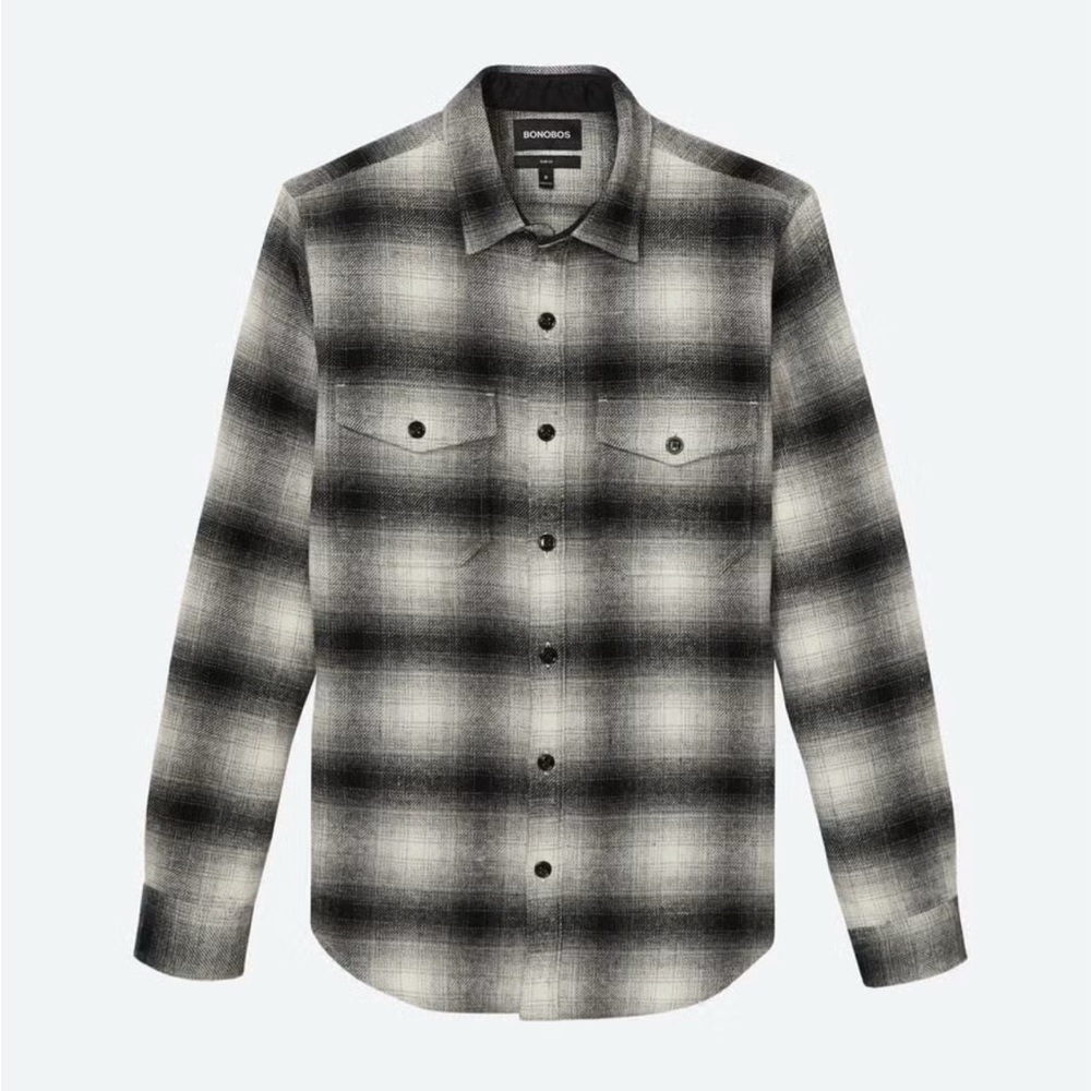 Bonobos Black/Gray Wool Overshirt Size S